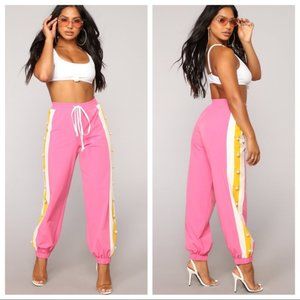 Fashion Nova Tessa Pearl Joggers Pink NWOT Sz L